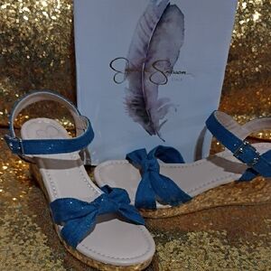 Jessica Simpson Girls Blue Bow Sandals
